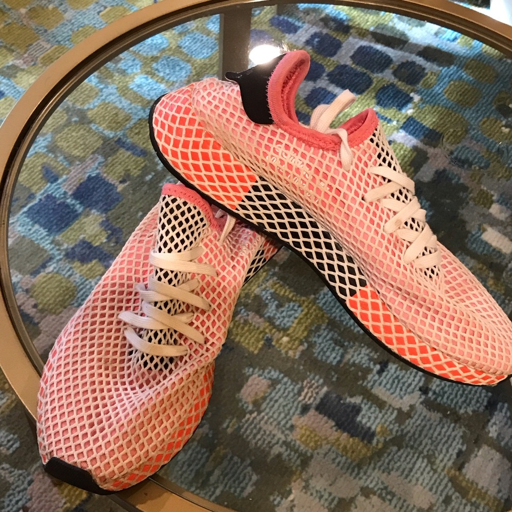 adidas Pink/Black/Orange Mesh Women's Athletic Shoes